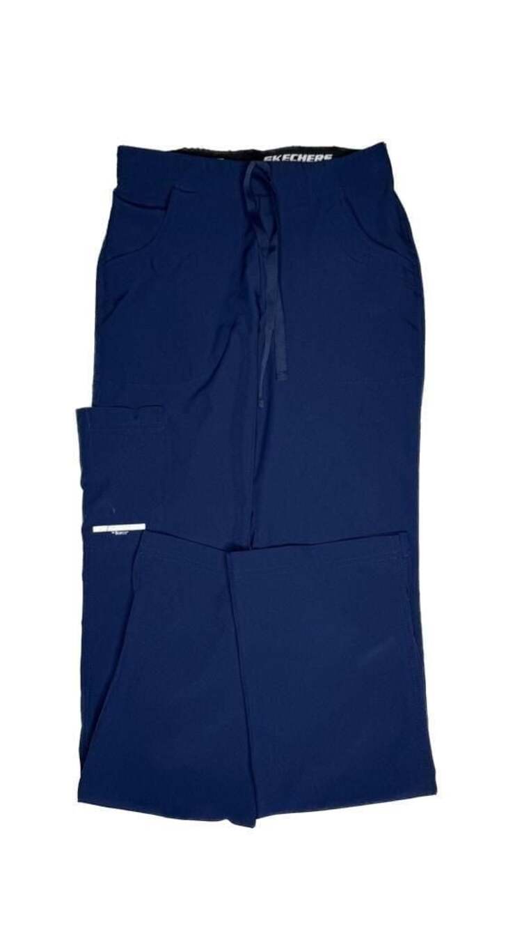 Skechers by Barco Women's Scrub Pants Navy Drawstring Cargo Style